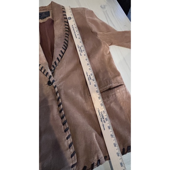 The Limited Collection Leather Jacket Womens L Brown Western Blazer Whipstitch - Picture 15 of 15